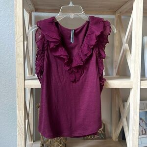 Anthropologie Ruffle Tank